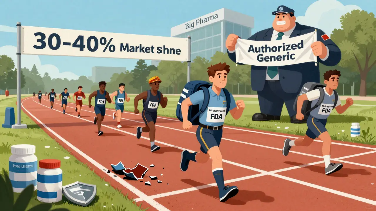 Experienced manufacturer leads generic drug marathon, backed by supply chain gear, while big pharma drops barrier.