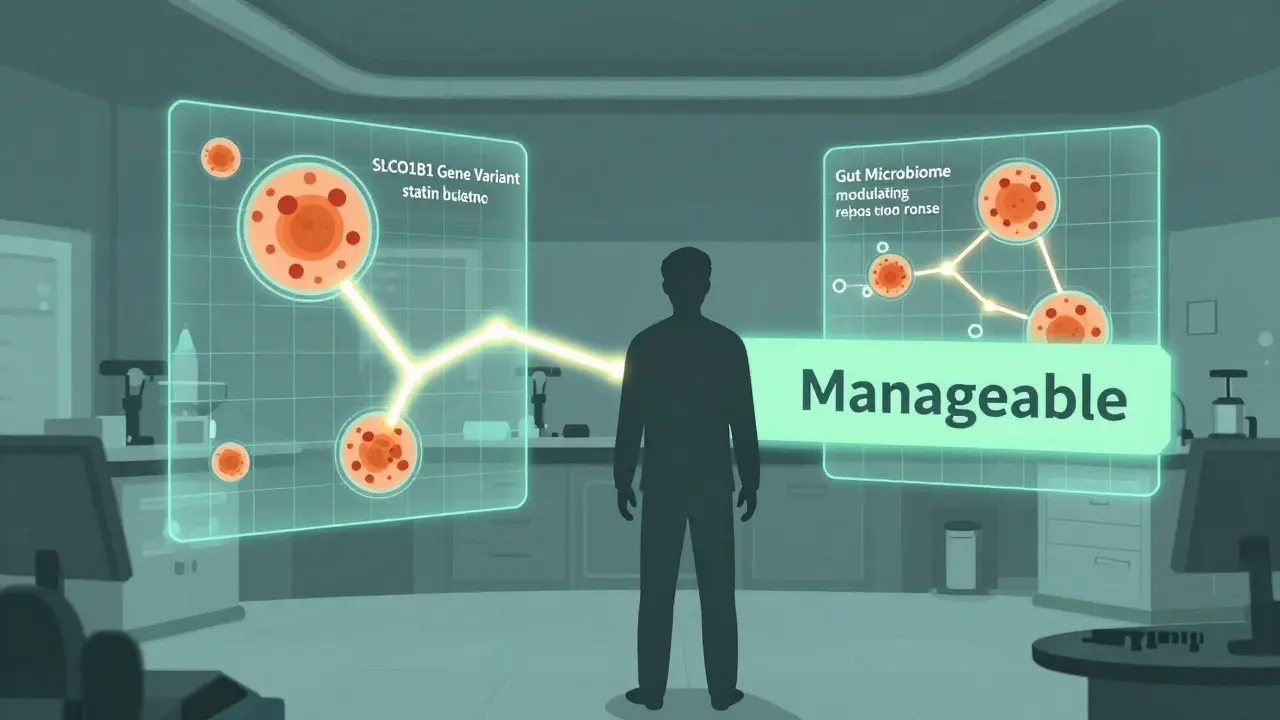 AI grids analyze human cells, revealing genetic and microbiome factors that influence drug side effects.